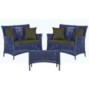 Ver imagem 1 de 2 Sofá Área e Mesa Igapó Alumínio Pintura Preta Corda Náutica Estofado Impermeável Almofada 13 Trama