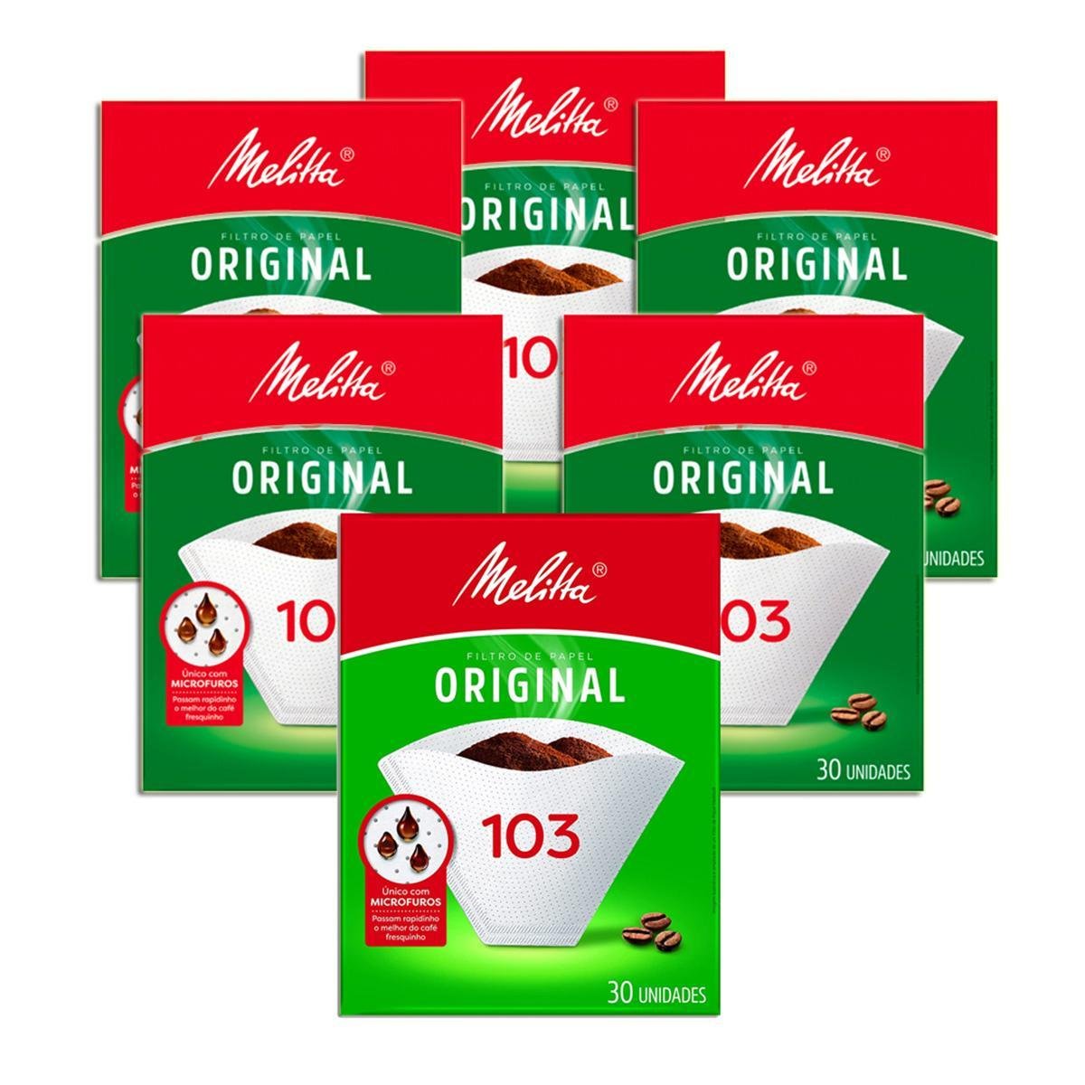 Coador de Café de Papel Filtro Melitta N103 Kit 6