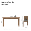 Ver imagem 5 de Conjunto Sala de Jantar Mesa Tampo de Madeira 6 Cadeiras Rustic/Silver Analu Madesa