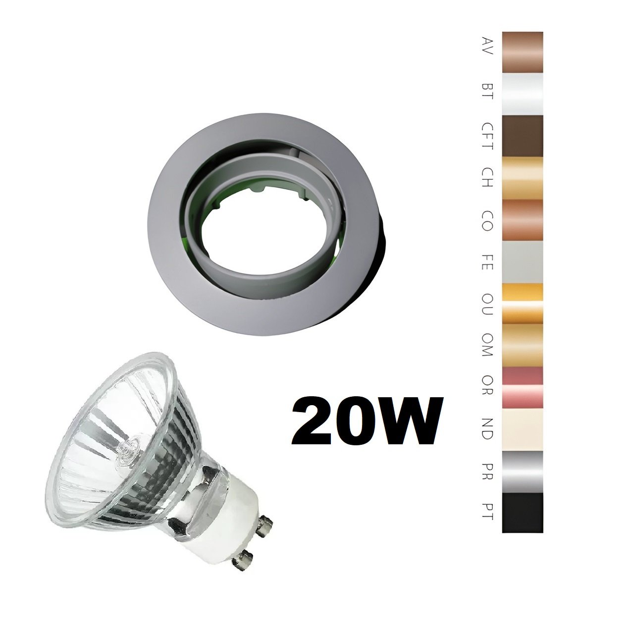 Spot Embutir Movel Redondo Mr16 - com Lampada 20w Decorshop Dourado 220v