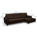 Ver imagem 4 de Sofá 4 Lugares com Chaise Direito 265cm Soreh F05 Veludo Marrom - Mpozenato