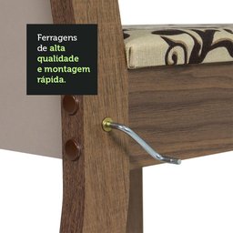 Conjunto Sala de Jantar Mesa Tampo de Madeira 4 Cadeiras Talita Madesa - 6