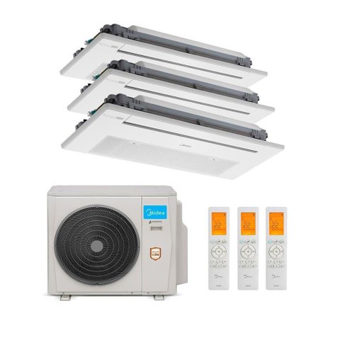 Ar Condicionado Multi Split Midea 27000 BTUS 3X Evap Cassete 12000 Quente e Frio 220V