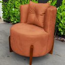 Ver imagem 3 de Conjunto 2 Poltronas + Sofá Curvo Orgânico Luna Boucle Terracota - Montanaris Decor