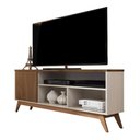 Ver imagem 1 de Rack de TV 50" 55" Retro para Apartamento Pequeno Malbec Wood Anto:OffWhite/Freijó