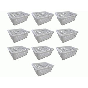Kit 10 Cestos Multiuso Pequeno Branco 12X6X16Cm Pp Uninjet