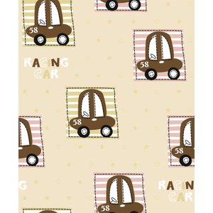PAPEL DE PAREDE KANTAI HELLO KIDS - DESENHO DE CARROS BEGE