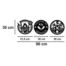 Três Placas Decorativas Para Churrasqueira, Edicula - 2