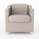Ver imagem 3 de Kit 4 Poltronas para Recepção Consultorio Médico – Balaqui Cor:Courino Bege