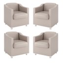 Ver imagem 1 de Kit 4 Poltronas para Recepção Consultorio Médico – Balaqui Cor:Courino Bege