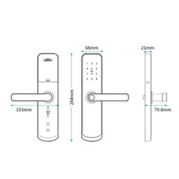 Fechadura Digital S-air com Biometria, Senha, Cartão e Chave Ip44 Stam - 4