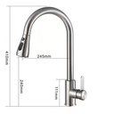Ver imagem 6 de Torneira Misturdor Monocomando Cozinha Aço Escovado Extensível Gourmet 2201F GOWFF Misturador Cozinh
