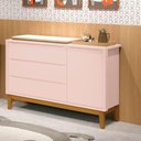 Ver imagem 2 de Cômoda Infantil New Classic Rosa com Pés Madeira - Reller