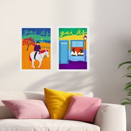 Kit 2 Quadros Decorativos Arte Goiás - Brasil 45x34cm:moldura Branca - 1