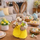 Ver imagem 1 de Boneco Coelhinho Coelho Palha Enfeite Decoração Páscoa 33cm