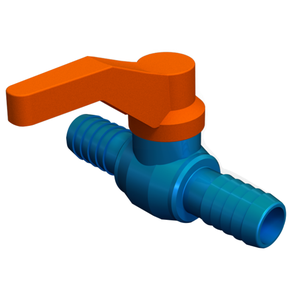 Registro de Esfera com União Dentada com Alavanca Pvc Bitola 3/4'' Cor Azul Irriga Durín