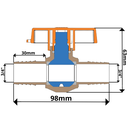 Ver imagem 3 de Registro de Esfera com União Dentada com Alavanca Pvc Bitola 3/4'' Cor Azul Irriga Durín