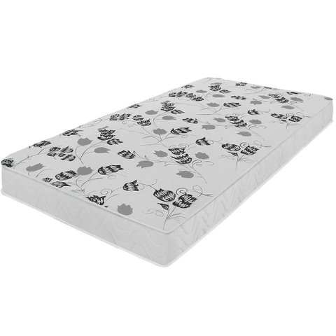Colchão Solteiro Florencia Branco Espuma D28 Liso 78x188x14cm