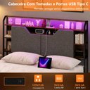 Ver mais imagens de Cabeceira Box Casal com Prateleiras, Led e Tomadas Usb/usb-c
