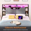 Ver imagem 4 de Cabeceira Box Casal com Prateleiras, Led e Tomadas Usb/usb-c