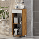 Ver imagem 2 de Balcão com Rodinhas Bianca 1 Porta 1 Gav. Castanho/branco