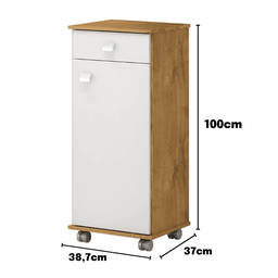 Balcão com Rodinhas Bianca 1 Porta 1 Gav. Castanho/branco - 3