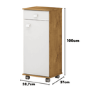 Ver imagem 3 de Balcão com Rodinhas Bianca 1 Porta 1 Gav. Castanho/branco