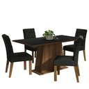 Ver imagem 2 de Conjunto Sala de Jantar Mesa Tampo de Madeira 4 Cadeiras Rustic/preto/oxford Ashley Madesa