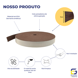 Moldura Guarnição Rodameio Eva Autocolante Sol 7cmx5mm 5 Metros - Marrom - 3