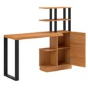 Ver imagem 2 de Mesa para Escritório 1 Porta Estilo Industrial em Mdf F17 Freijó Preto Fosco Dalla Costa