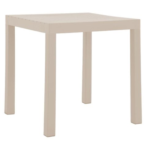 Mesa de Jantar Área Externa Quadrada Creta Pequena Fratini 72 Cm (largura) em Polipropileno Nude