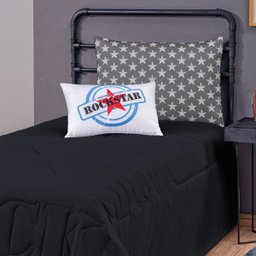 Colcha Solteiro Infantil Menino Juvenil 4 Peças Preto - 3 Colcha Solteiro Infantil Menino Juvenil 4 Peças Preto - 3