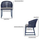 Ver imagem 2 de 6 Cadeira Noronha Aluminio Micro Pintura Azul Marinho, Tr. Telinha Corda Nautica Azul Marinho,