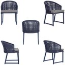 Ver imagem 5 de 6 Cadeira Noronha Aluminio Micro Pintura Azul Marinho, Tr. Telinha Corda Nautica Azul Marinho,