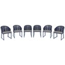 Ver imagem 1 de 6 Cadeira Noronha Aluminio Micro Pintura Azul Marinho, Tr. Telinha Corda Nautica Azul Marinho,