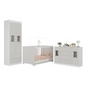 Ver imagem 2 de Quarto de Bebê Completo com Berço Americano 3 em 1 Teddy Multimóveis Mp4656 Branco/off White