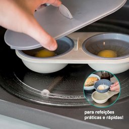 Recipiente Fazer Ovos Omeleteira Microondas Rápido Prático - 3