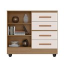 Ver imagem 4 de Guarda Roupa Casal Capela e Cômoda 4 Gavetas 2 Portas Lite Nature Off White – Móveis Leão