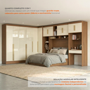 Ver imagem 6 de Guarda Roupa Casal Modulado 5 Peças 12 Portas 5 Gavetas com Cabeceira e Escrivaninha 100% MDF Smart