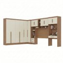 Ver imagem 2 de Guarda Roupa Casal Modulado 5 Peças 12 Portas 5 Gavetas com Cabeceira e Escrivaninha 100% MDF Smart