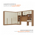 Ver imagem 5 de Guarda Roupa Casal Modulado 5 Peças 12 Portas 5 Gavetas com Cabeceira e Escrivaninha 100% MDF Smart