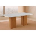 Ver imagem 7 de Sala Jantar Mesa Maldivas Tampo C/ Vidro Curvo 180cm+6 Cadeiras Maldivas Madeira Naturale/off White