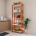 Ver imagem 3 de Armário de Cozinha com 3 Prateleiras e Sapatas Plásticas Nos Pés - Nature com Branco