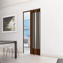 Ver imagem 1 de Porta Sanfonada de PVC 210cm x 72cm Plastporta Bcf Marrom/Imbuia com Translucido