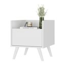 Ver imagem 2 de Mesa de Cabeceira 40 cm com Pés Retrô Multimóveis MP4041 Branca