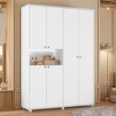 Ver mais imagens de Berço Americano Mini Cama Mel com Colchão Gazin com Guarda Roupa Infantil Vittoria 6 Portas Branco