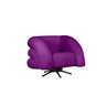 Poltrona Decorativa Giratória Micheli Veludo Roxo - Montanaris Decor - 1