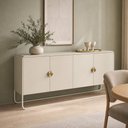 Ver imagem 3 de Aparador Buffet para Sala de Jantar 4 Portas Industrial 180cm Alek A03 Off White - Lyam Decor