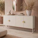 Ver imagem 2 de Aparador Buffet para Sala de Jantar 4 Portas Industrial 180cm Alek A03 Off White - Lyam Decor