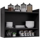 Ver imagem 3 de Armário Aéreo para Cozinha 2 Portas Lia M05 Preto - Inoviza